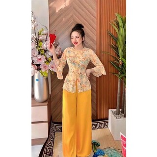 Sét bộ bà ba gấm nút tàu siêu xinh mặc nhà hay đi chùa