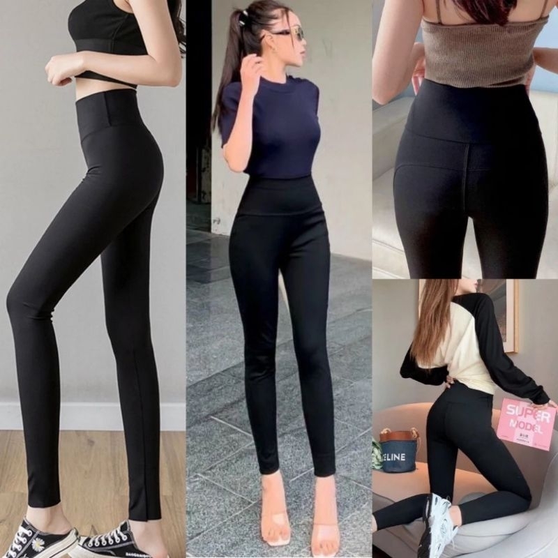 Quần legging nữ bigsize cạp cao nâng mông có 4 túi , Quần cạp cao chất Umi HÀN QUỐC gen bụng Shop An89