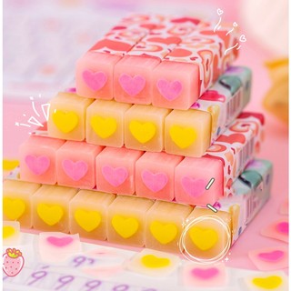 Tẩy hình trái tim siêu cute, gôm tẩy bút chì siêu sạch chất lượng cao nhiều hình cute