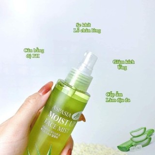 Xịt khoáng lô hội Aspasia Moist Up Face Mist Hàn Quốc 150ml xịt khoáng nha đam dưỡng trắng da