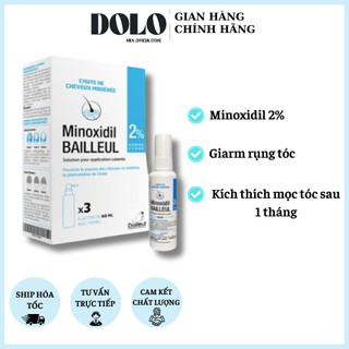 Xịt mọc tóc Minoxidil Bailleul 2%- Weilaiya -NHẬP TRỰC TIẾP PHÁP-NGĂN RỤNG TÓC, KÍCH THÍCH MỌC TÓC [Hộp 3 lọ 60ml]