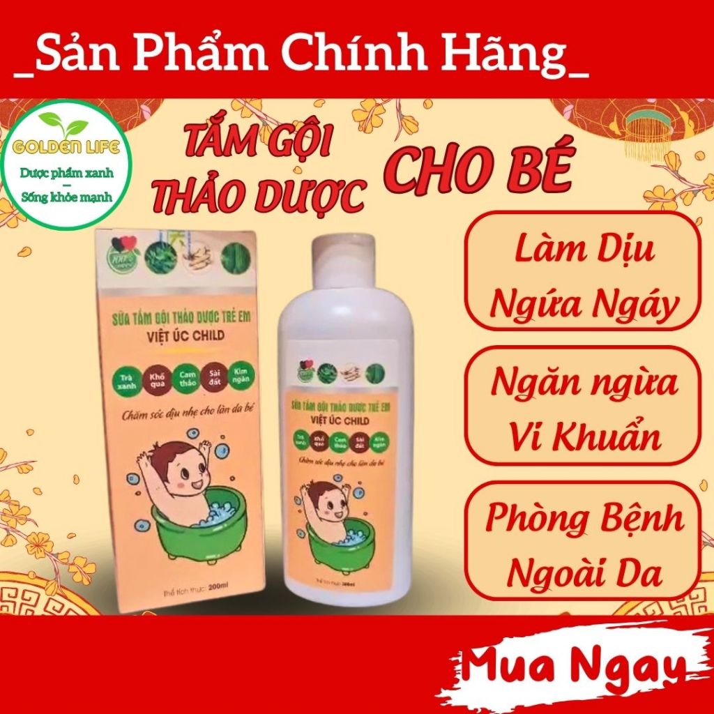 Sữa tắm gội Thảo Dược Trẻ Em VIỆT ÚC CHILD tắm gội cho Trẻ Sơ Sinh và Trẻ