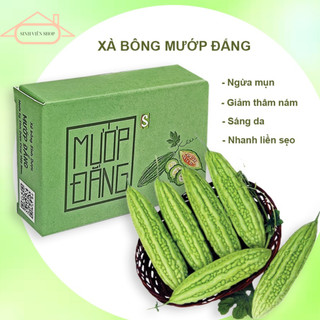 Xà bông thiên nhiên sinh dược mướp đắng giảm lưng mụn sạch da, bánh xà bông tắm thảo dược mướp đắng 100gr