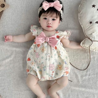 Bodysuit kèm turban cho bé gái vải xô muslin Body cánh tiên xinh yêu bé gái SLH204