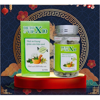 Giảm cân detox x10 vip, detox x10 giảm cân, giảm mỡ bụng hộp 55 viên