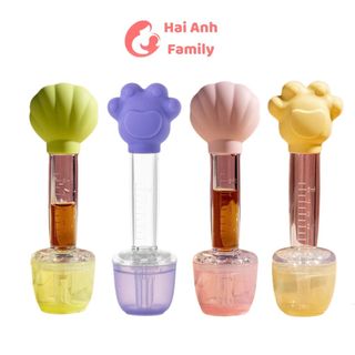 Dụng cụ cho bé uống thuốc chống sặc, có đầu silicon mềm  [Tặng kèm hộp đựng + cọ rửa ống]
