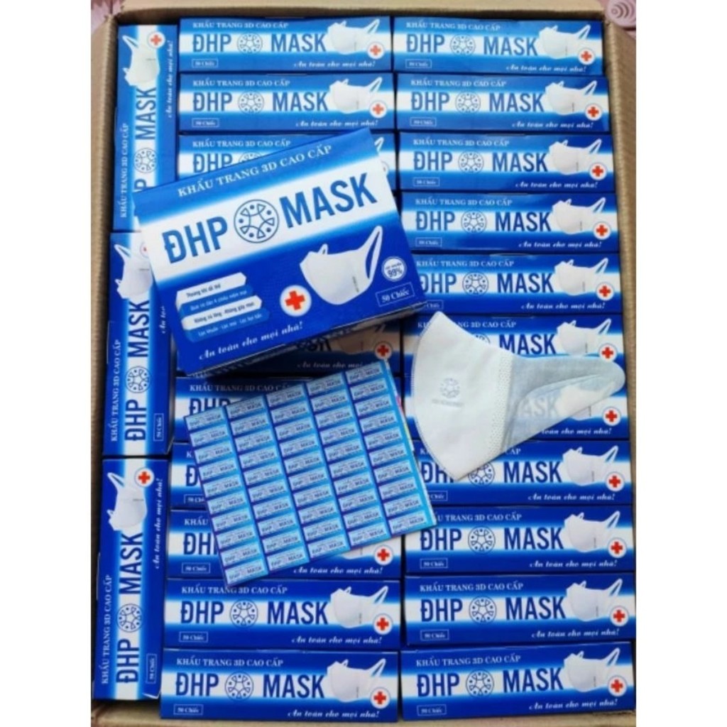 ( Bán sỉ ) 1 thùng 50 hộp khẩu trang 3D Mask ĐẠI HỒNG PHÁT, Khẩu trang kháng khuẩn thời trang lọc bụi mịn