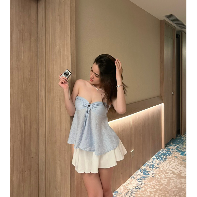 ÁO TUBE XOÈ MỎNG  (MỎNG NHIỀU, KHÔNG MÚT, FORM BOXY) - NECCI.SAIGON