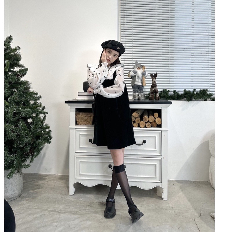 PASS Set yếm áo kiểu hoạ tiết hoa MARTHA SET Kidostudiowear (New 98%, freesize)