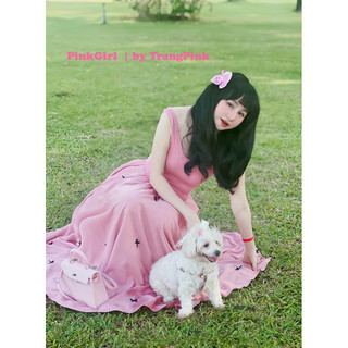 𝐏𝐢𝐧𝐤𝐆𝐢𝐫𝐥 𝐂𝐥𝐨𝐭𝐡𝐢𝐧𝐠_Đầm hai dây xoè phồng màu hồng|đen(Ảnh chính chủ)