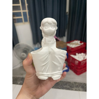 Tượng cô gái làm chậu hoa, ống đựng bút 11-12cm