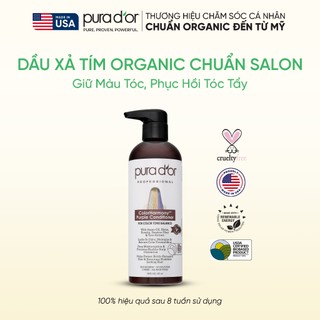 DẦU XẢ TÍM HỮU CƠ GIỮ MÀU CHO TÓC TẨY NHUỘM, PHỤC HỒI TÓC COLORHARMONY PURPLE PURA DOR 473ML ORGANIC
