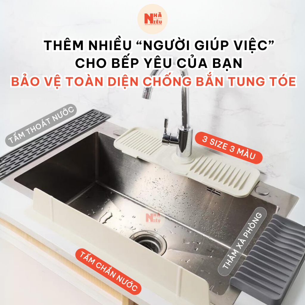 Thảm Silicon Lót Vòi Nước Bồn Rửa Chén Nhà Niêu Miếng Chắn Thoát Nước Bồn Rửa Bát Nhà Bếp