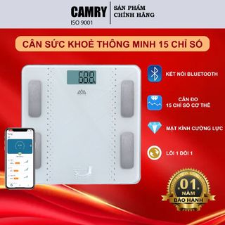 [CAO CẤP] Cân Điện Tử Thông Minh Cao Cấp Kết Nối Bluetooth Camry - Đo 15 chỉ số sức khỏe