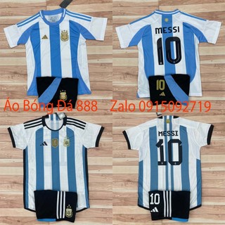 Bộ Quần Áo Bóng Đá Trẻ Em Đội Tuyển Argentina Sân Nhà 2023 - Chuẩn Mẫu Thi Đấu - Vải Polyester Gai Thái