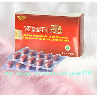 VITAMIN 5B Kingphar - Hộp 30 Viên -  Bổ sung 4 loại vitamin nhóm B: B1, B2. B5. B6. B12