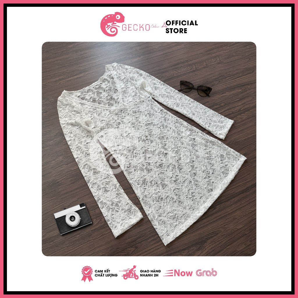 [HCM] Áo Lưới Ren Hoạ Tiết Hoa GECKO Xuyên Thấu Mặc Kèm Bikini 3PK24-A (Ảnh Thật) | BigBuy360 - bigbuy360.vn