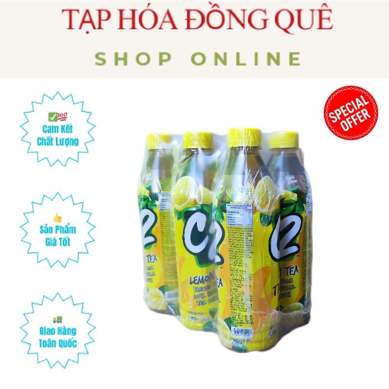 Một Lốc 6 Chai Nước Trà Chanh C2 455ml