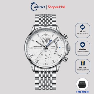 Đồng hồ nam dây thép cao cấp Carient D380 sang trọng chống nước có lịch ngày 40mm