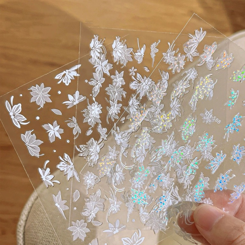 Sticker dán móng Miếng dán móng tay 3D nail sticker hoa nơ 586-588