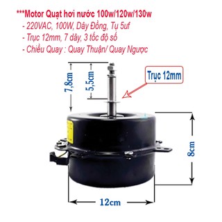 Motor quạt hơi nước quạt điều hòa 100W 120w 130w cam kết dây đồng