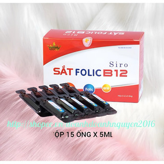 Siro Sắt Folic B12 Kingphar (Hộp 15 ống)– Hỗ trợ giảm nguy cơ thiếu máu, thiếu sắt
