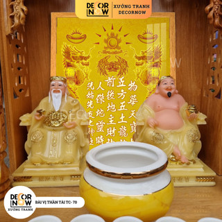 Bài vị thần tài có đèn led, bài vị bàn thờ thần tài thổ địa tc70, bài vị tài địa xưởng tranh decornow