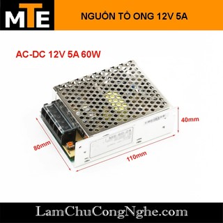 Nguồn tổ ong, nguồn led 12V 5A S-60-12