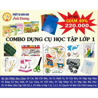 Combo dụng cụ học tập cho học sinh chuẩn bị vào lớp 1