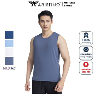 Áo thun ba 3 lỗ nam ARISTINO ATL007AZ mặc nhà lót trong tập gym dáng Tanktop màu trẻ trung hiện đại chất poly spandex
