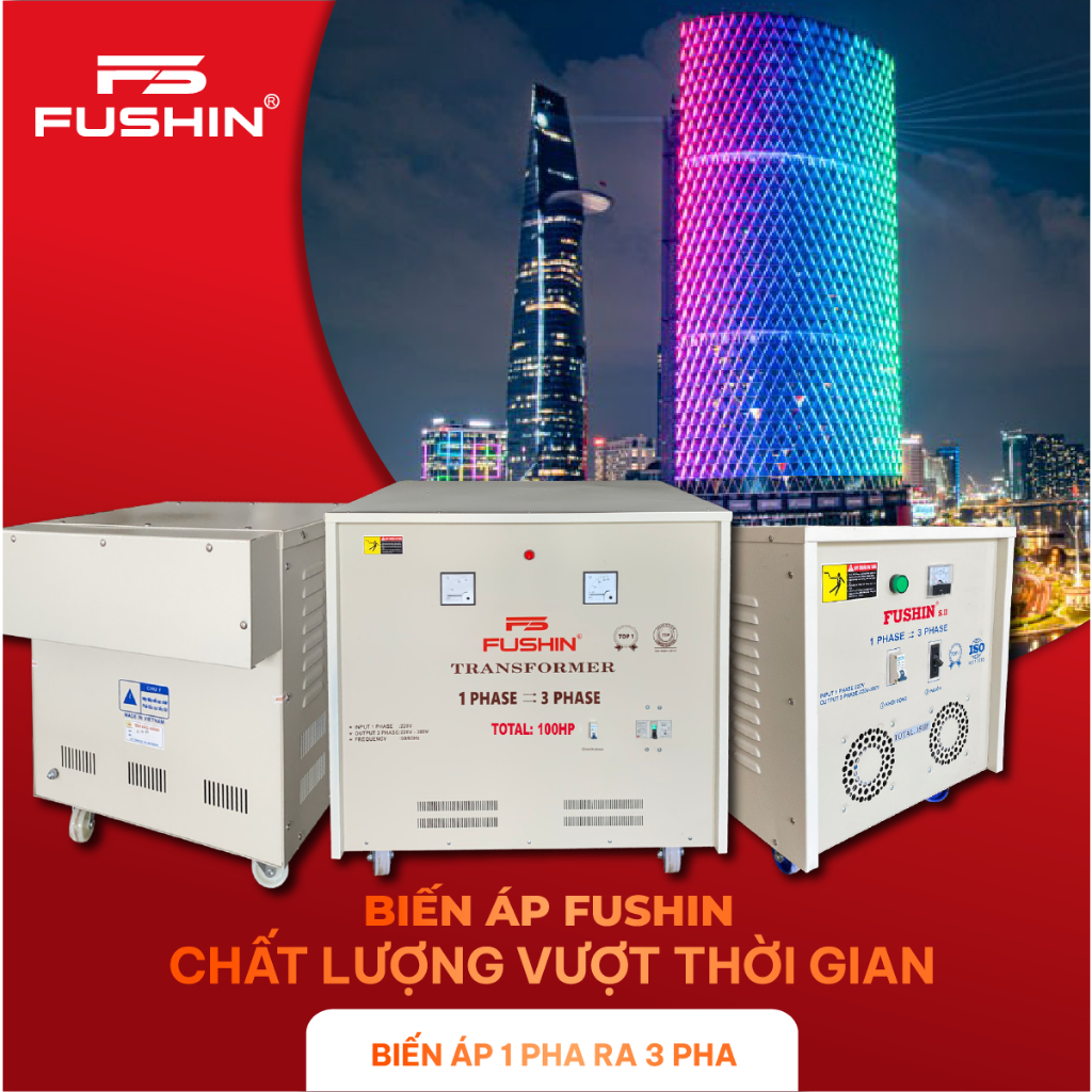 Biến áp 1 pha ra 3 pha 220V/220V-380V - 1HP