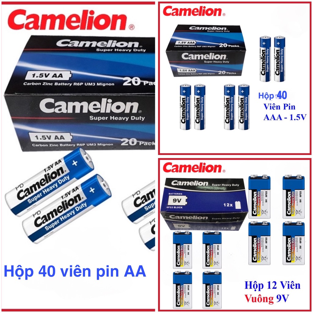 Hộp Pin AA-AAA 40 Viên-9V 12 Viên Camelion