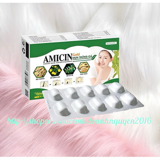 Amicin MỤN TRỨNG CÁ Vinaphar - Hộp 30 Viên - Giúp thanh nhiệt giải độc,giảm mụn trứng cá