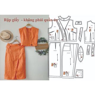 Rập giấy a0 mã 1695 - set váy áo