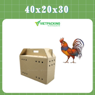 40x20x30 Combo 5 thùng carton 5 lớp đựng gà có quai trơn
