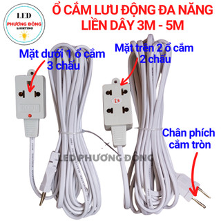 Ổ cắm đa năng liền dây - ổ cắm nối lưu động 3m - 5m