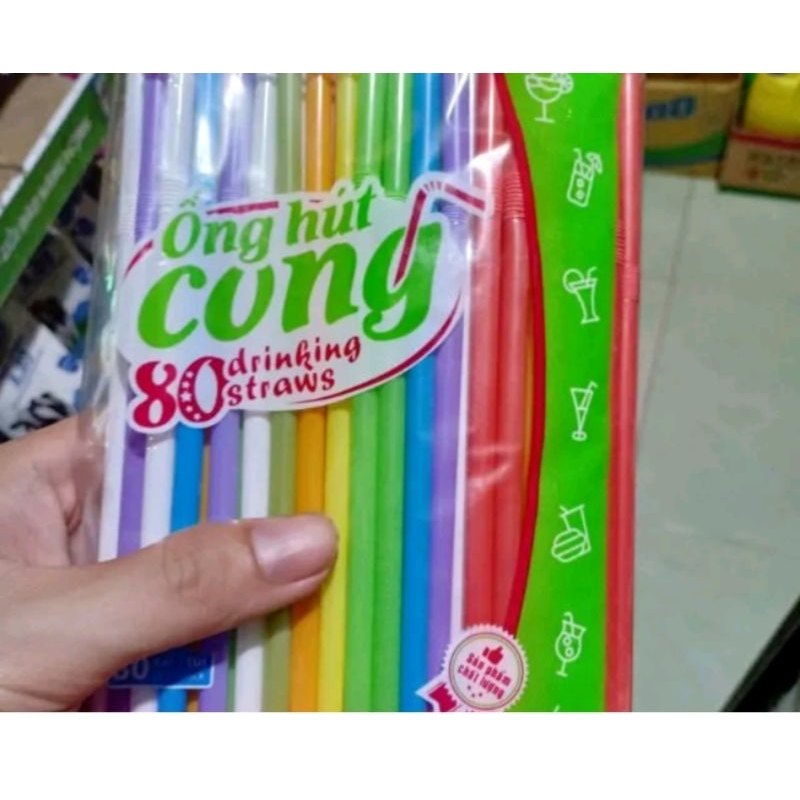 Combo 10 gói Ống hút co bịt 80 ống