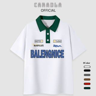 Áo POLO Unisex, Áo POLO Tay Lỡ CARADLA Mã PL BALENG Chất Cotton Mềm Mịn Thoáng Mát Form Rộng Cho Nam Nữ