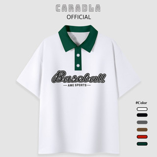 Áo POLO Unisex, Áo POLO Tay Lỡ CARADLA Mã PL BASEBALL Chất Cotton Mềm Mịn Thoáng Mát Form Rộng Cho Nam Nữ