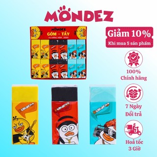 Gôm tẩy nhiều màu mondez,tẩy gôm làm sạch các vết chì đen nhanh chóng, chất liệu an toàn cho bé m20002