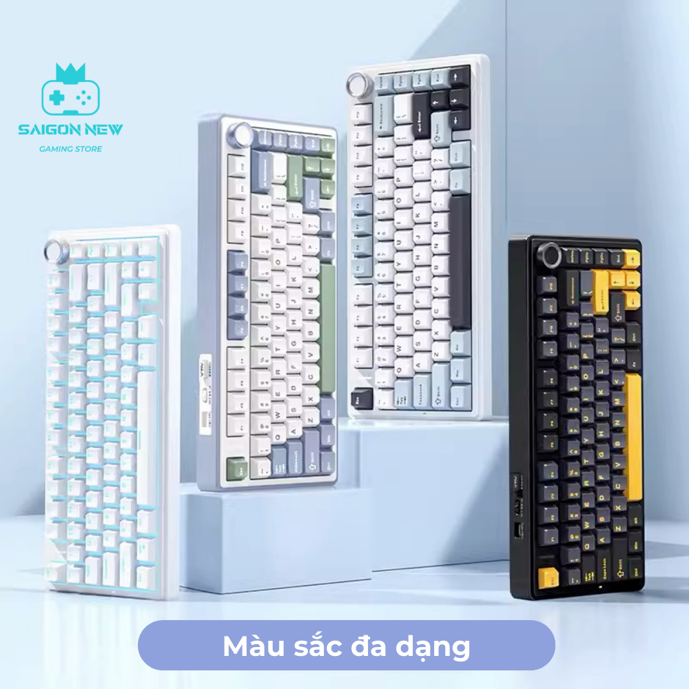 Bàn phím cơ không dây Aula F75 mạch xuôi - Hỗ trợ hotswap mạch 5pin - Có núm xoay tiện lợi | BigBuy360 - bigbuy360.vn