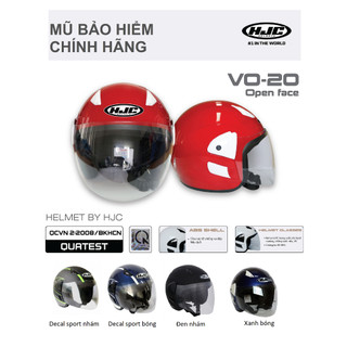 Mũ bảo hiểm 3/4 VO-20 HJC cao cấp chính hãng bảo hành 2 năm