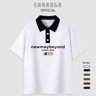 Áo POLO Unisex, Áo POLO Tay Lỡ CARADLA Mã PL NEWMAYBE Chất Cotton Mềm Mịn Thoáng Mát Form Rộng Cho Nam Nữ
