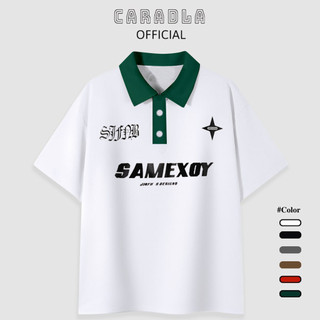 Áo POLO Unisex, Áo POLO Tay Lỡ CARADLA Mã PL SAMEXOY Chất Cotton Mềm Mịn Thoáng Mát Form Rộng Cho Nam Nữ