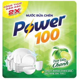 Nước rửa chén power100 tinh dầu chanh 3.5kg