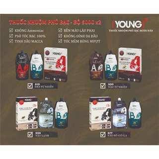 Nhuộm Phủ Bạc Túi Thảo Dược Không Dính Da Đầu Dạng Túi Young 500ml x 2