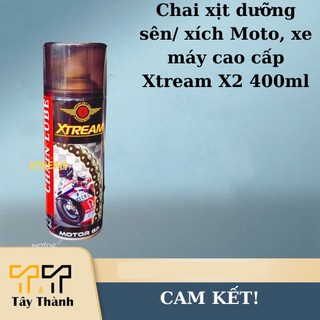 Chai xịt dưỡng sên/ xích Moto, xe máy cao cấp Xtream X2 400ml