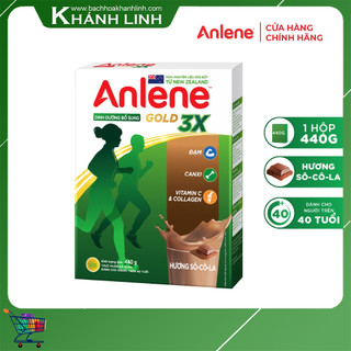 [FONTERRA] Sữa Bột Anlene Gold 3X Socola Hộp Giấy 440g cho Người trên 40 Tuổi (chính hãng date mới)