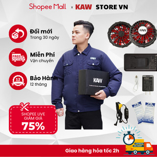 Áo điều hòa KAW Chính Hãng Pin 50.0000mah chạy 10h-15h quạt mát, chống nắng nóng, an toàn