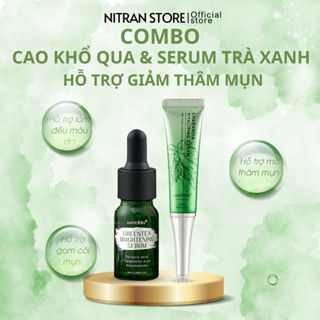 Combo 2 Sản Phẩm: Cao Khổ Qua + Serum Trà Xanh Gom Cồi Và Đều Màu Da Skincare Kem Face Nitran Store